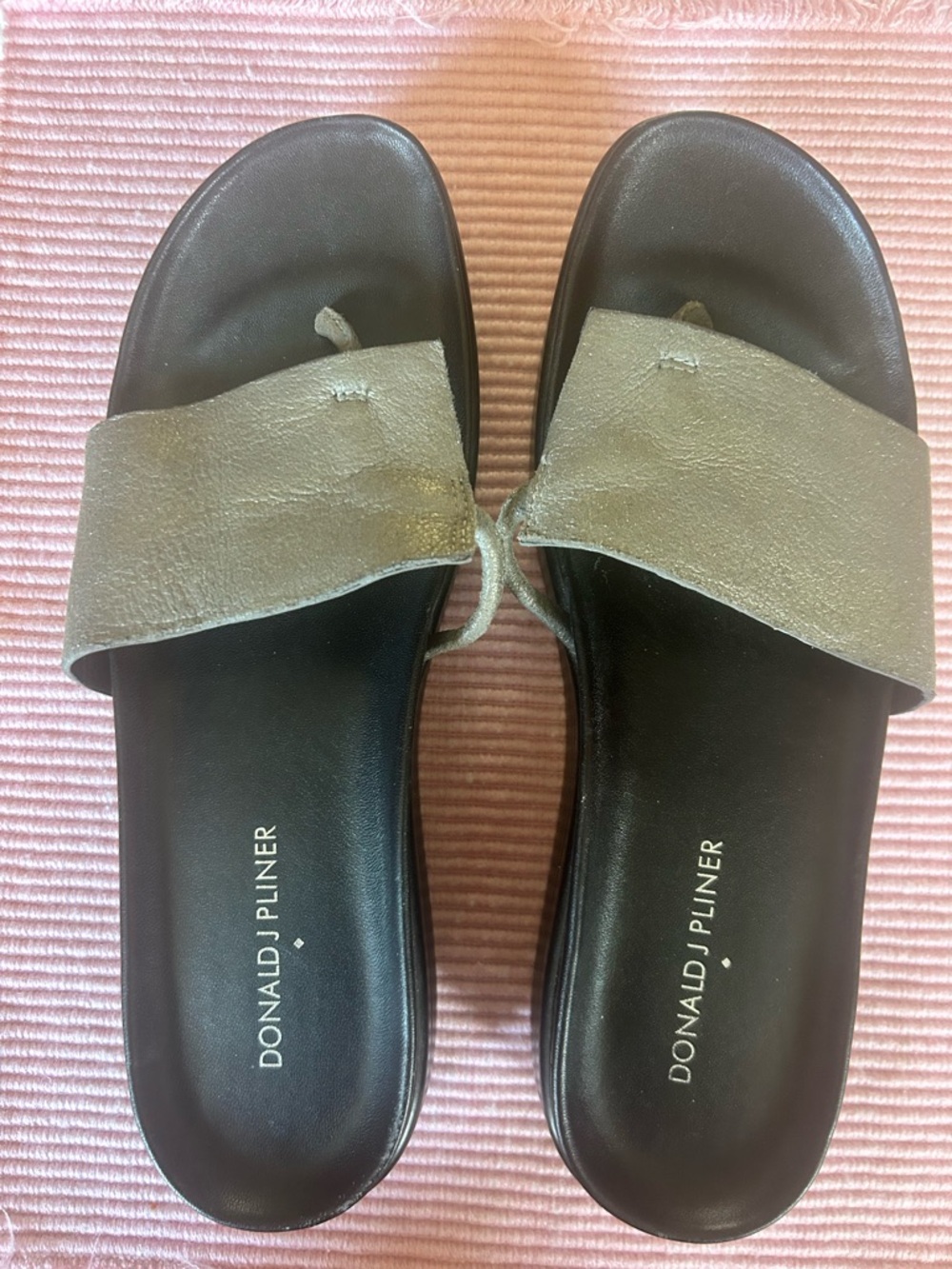Donald J. Pliner Metallic Gold Slide Sandals
